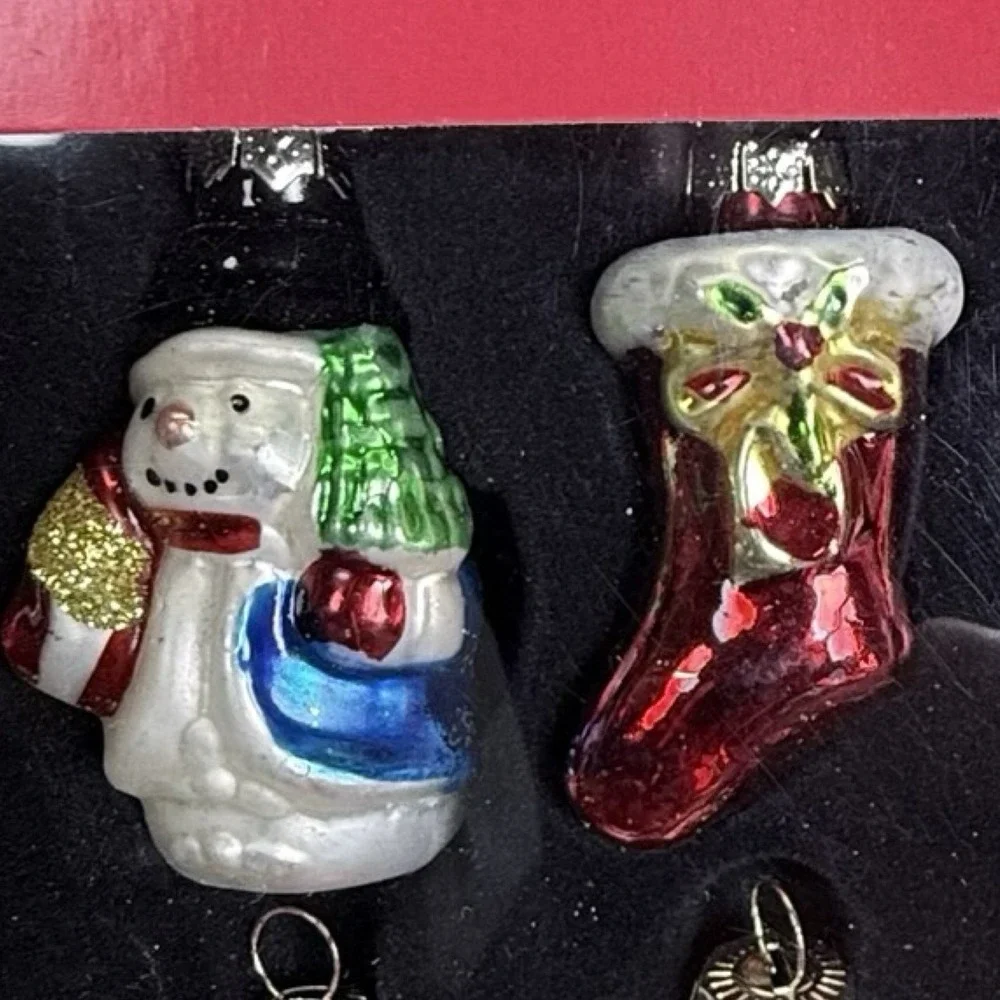 VTG‎ MerryBrite CHRISTMAS FIGURAL ORNAMENTS (12ct) HandBlown - 2.5